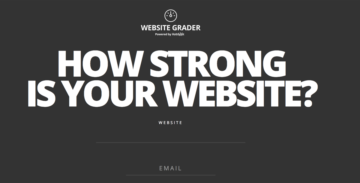 Hubspot website grader for conversion rate optimization