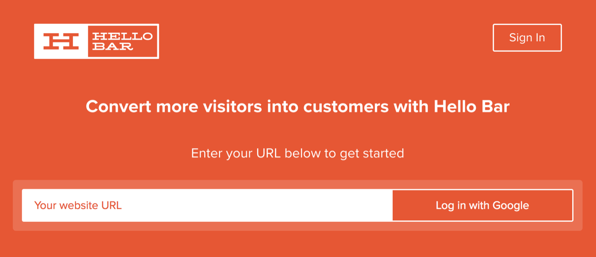 Hello Bar for Conversion Rate Optimization