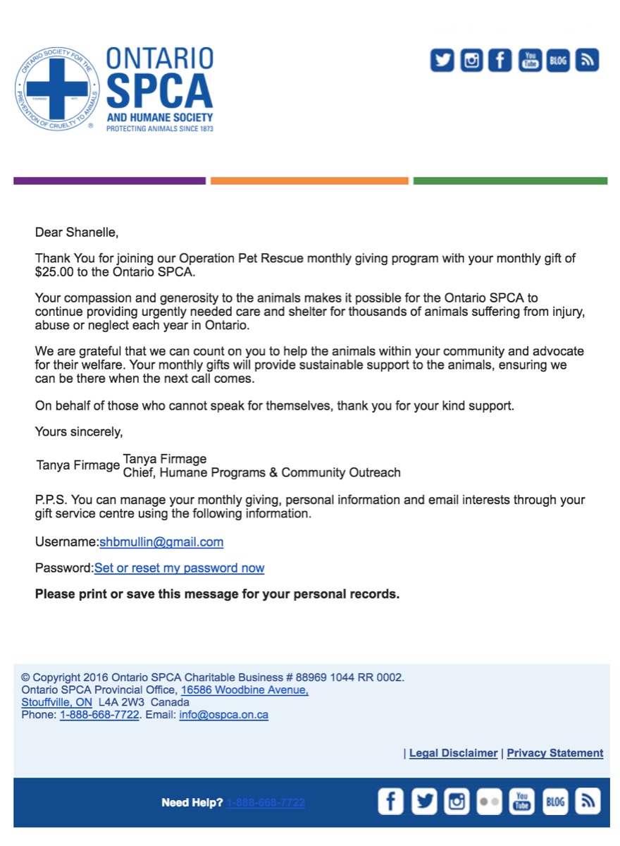 SPCA email